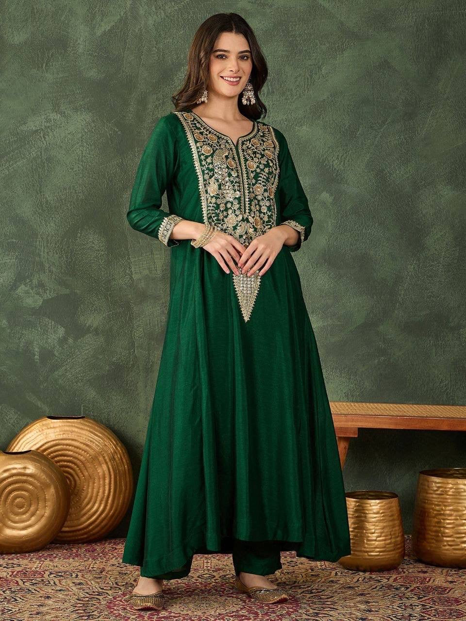Punjabi "Faiza" - Vert Emeraude