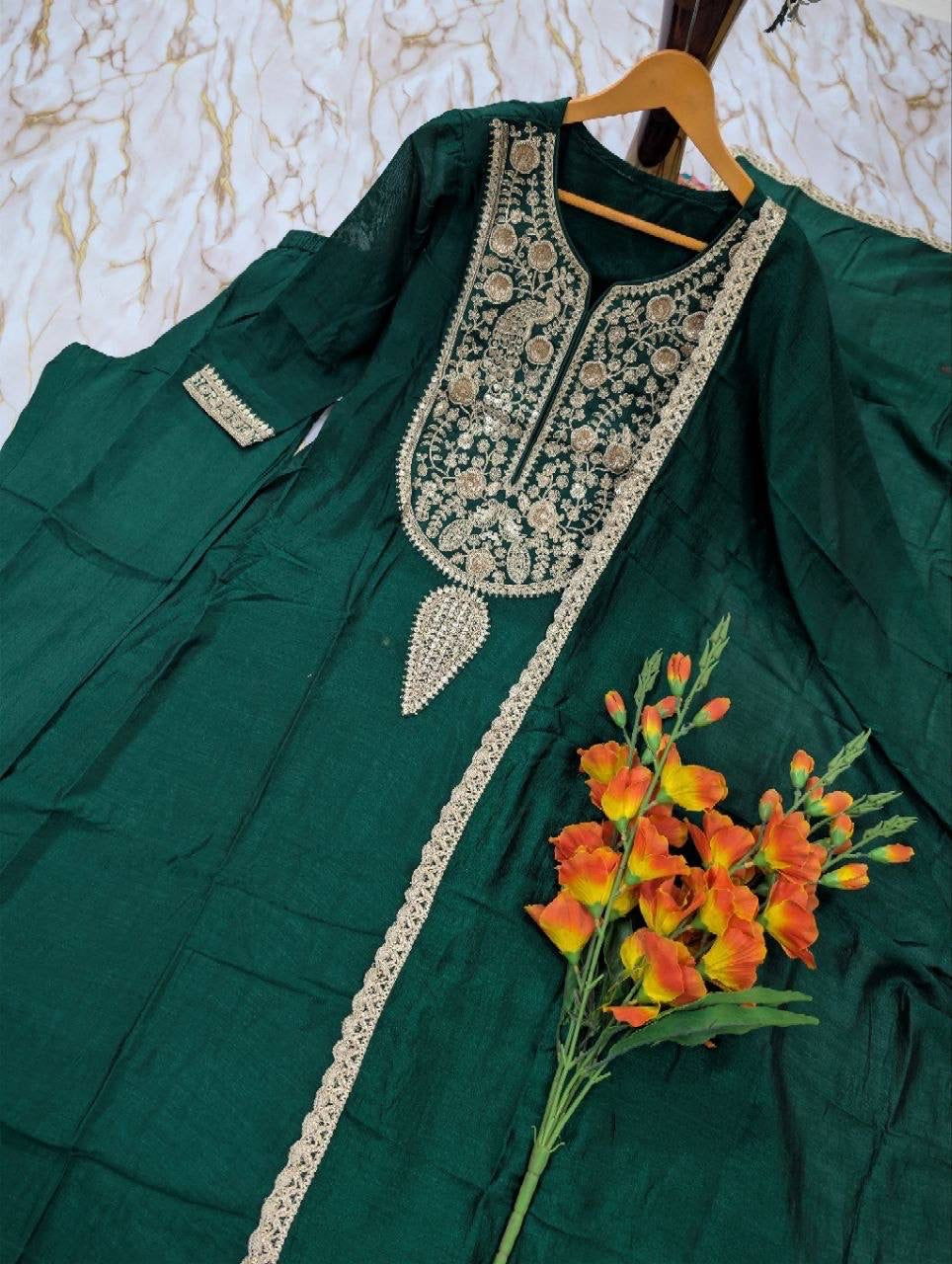 Punjabi "Faiza" - Vert Emeraude