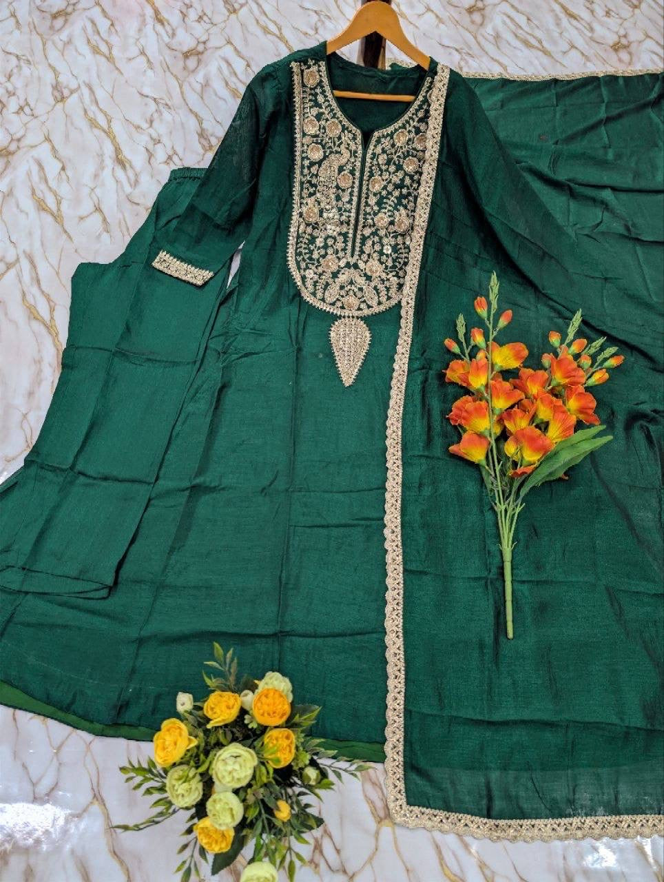 Punjabi "Faiza" - Vert Emeraude