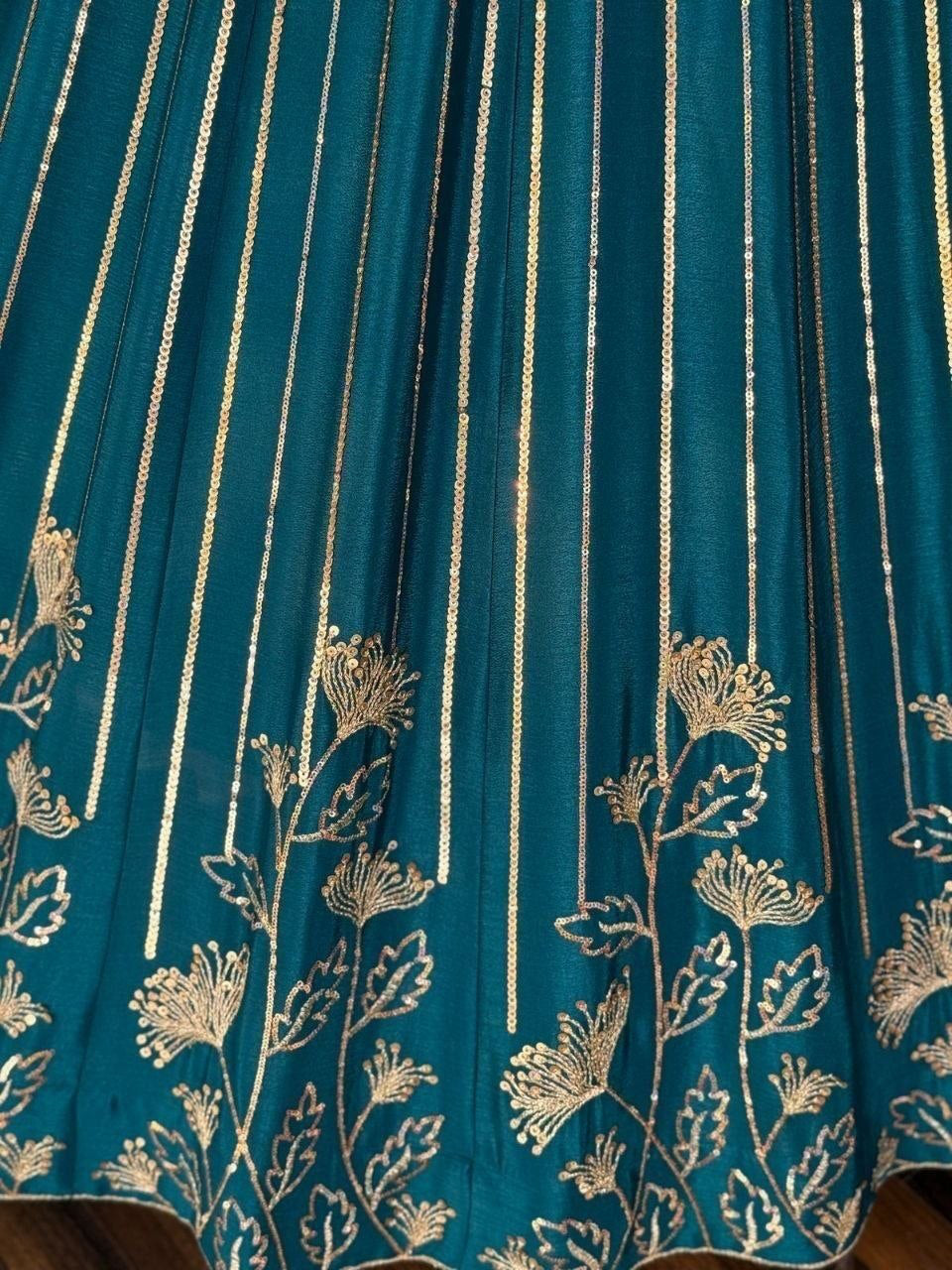 Lehenga collection "Sourhya" - Bleu canard
