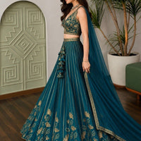 Lehenga collection "Sourhya" - Bleu canard