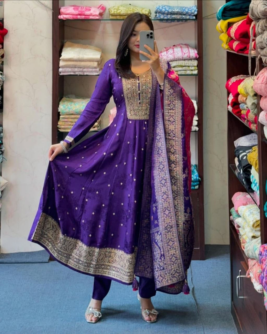 Anarkali/Robe Collection "Bahara"  - Violet