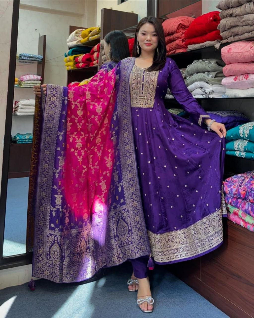 Anarkali/Robe Collection "Bahara"  - Violet