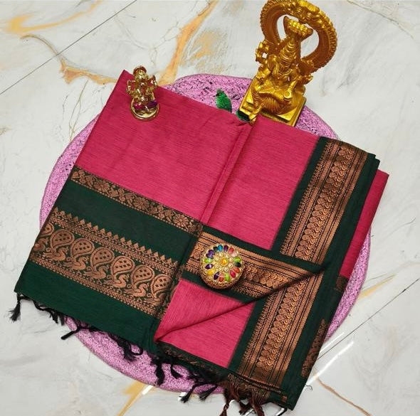 Sari "Kalyani" - Rose fuschia