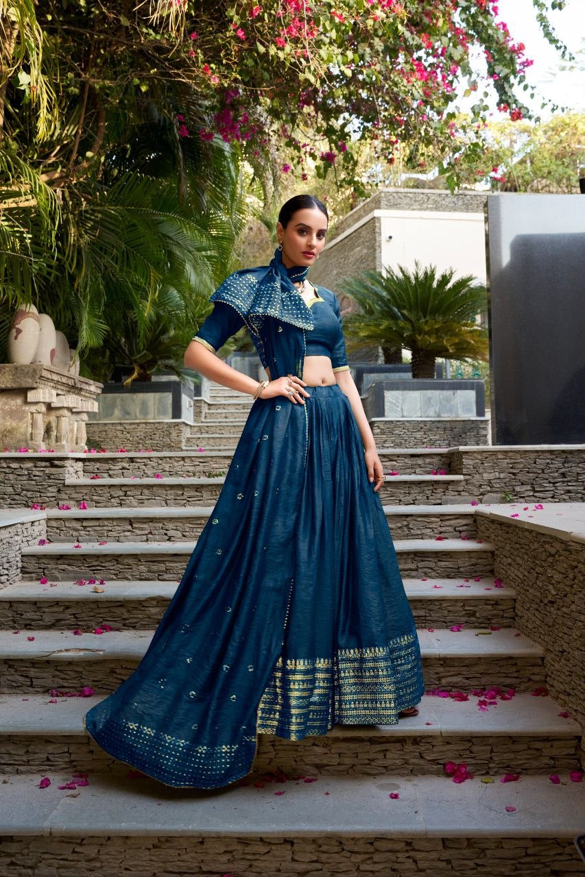 Lehenga collection "Seelana" - Bleu marine