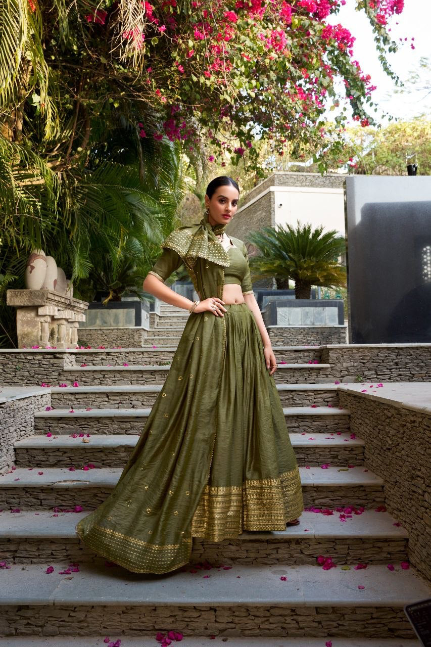Lehenga collection "Seelana" - Vert olive