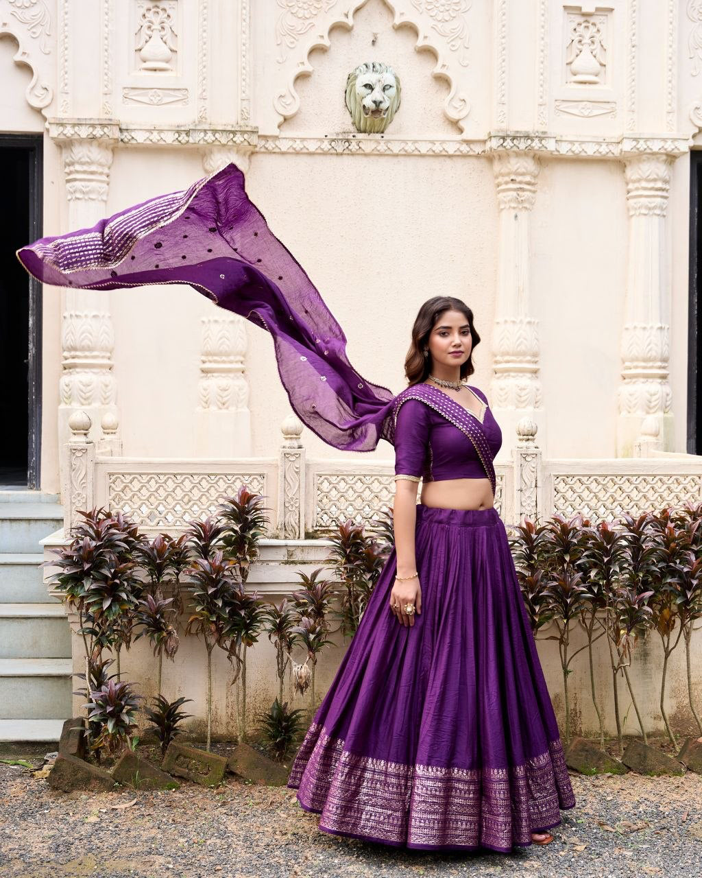Lehenga collection "Seelana" - Violet foncé