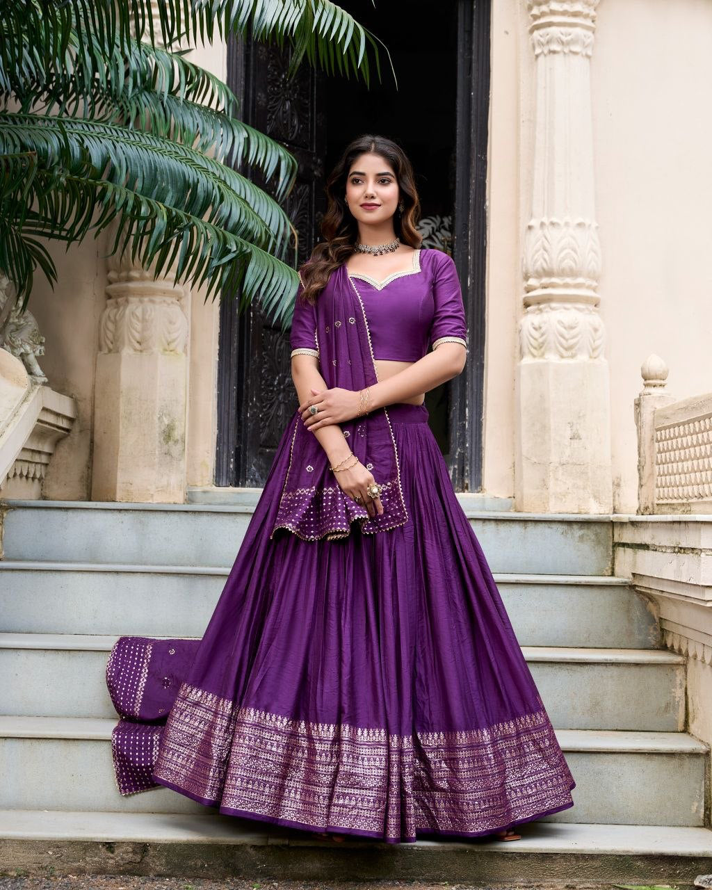 Lehenga collection "Seelana" - Violet foncé
