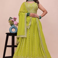 Lehenga collection "Sourhya" - Vert anis