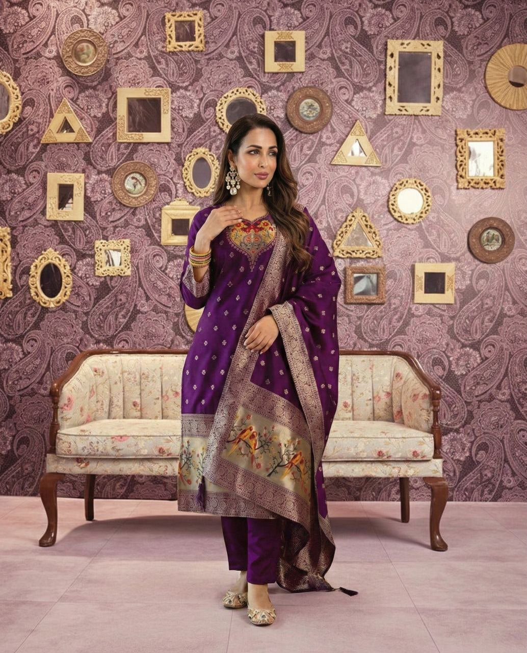 Punjabi "Samina" - Mauve