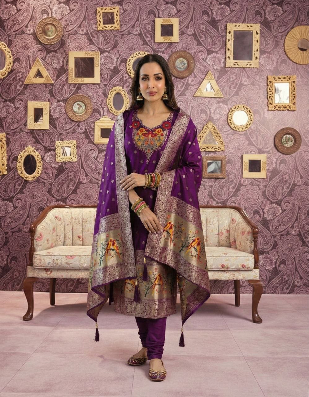 Punjabi "Samina" - Mauve