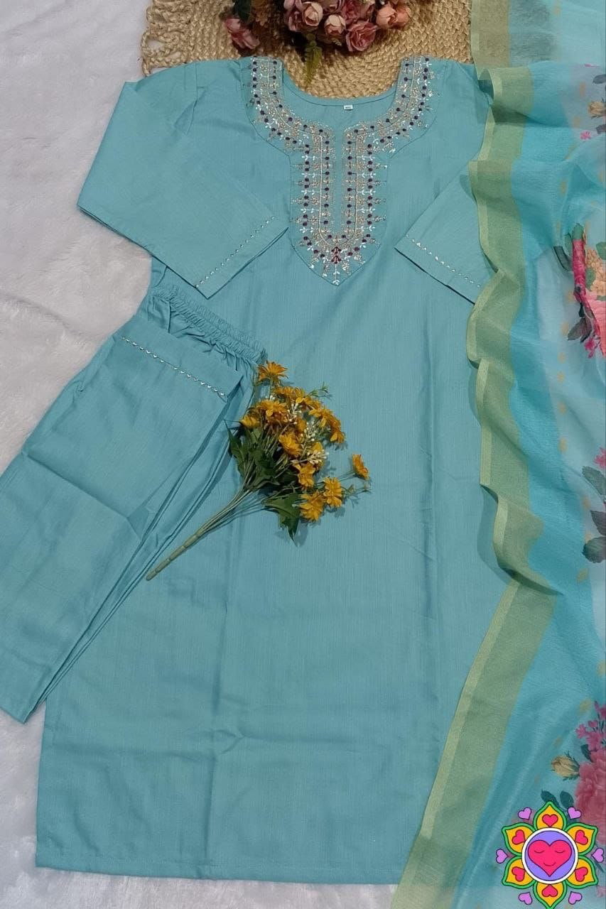 Punjabi "Dounisha" - Bleu ciel