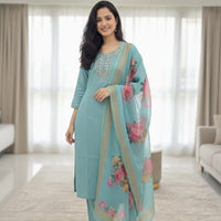 Punjabi "Dounisha" - Bleu ciel