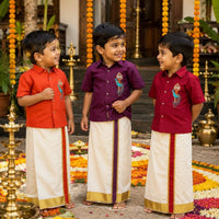 Ensemble chemise veshti "Hiresh" - Prune