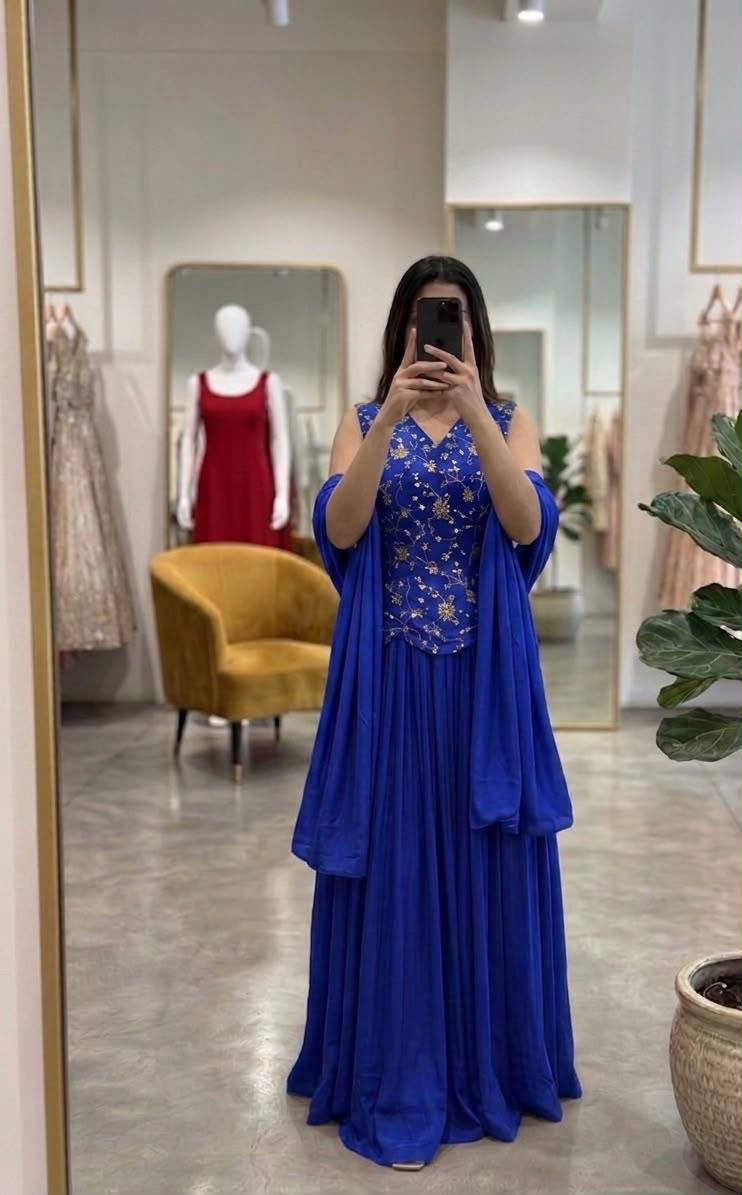 Lehenga Collection "Vinesha" - Bleu royal