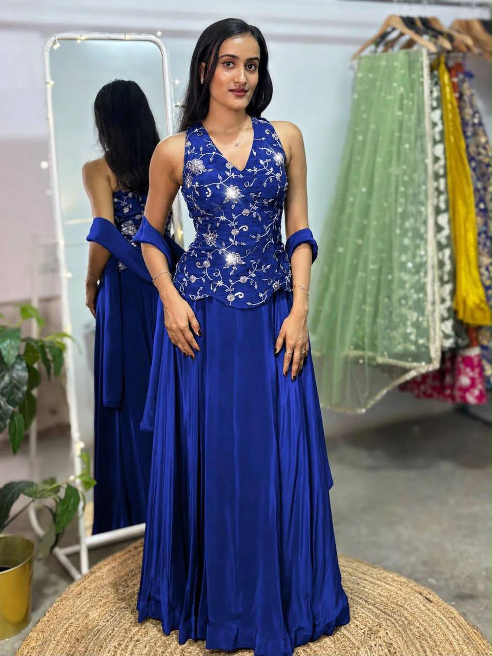 Lehenga Collection "Vinesha" - Bleu royal