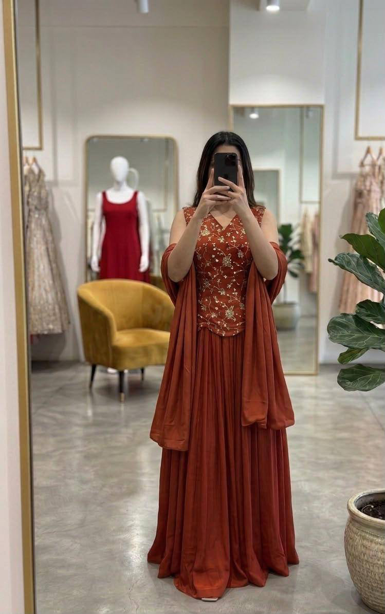 Lehenga Collection "Vinesha" - Terracotta