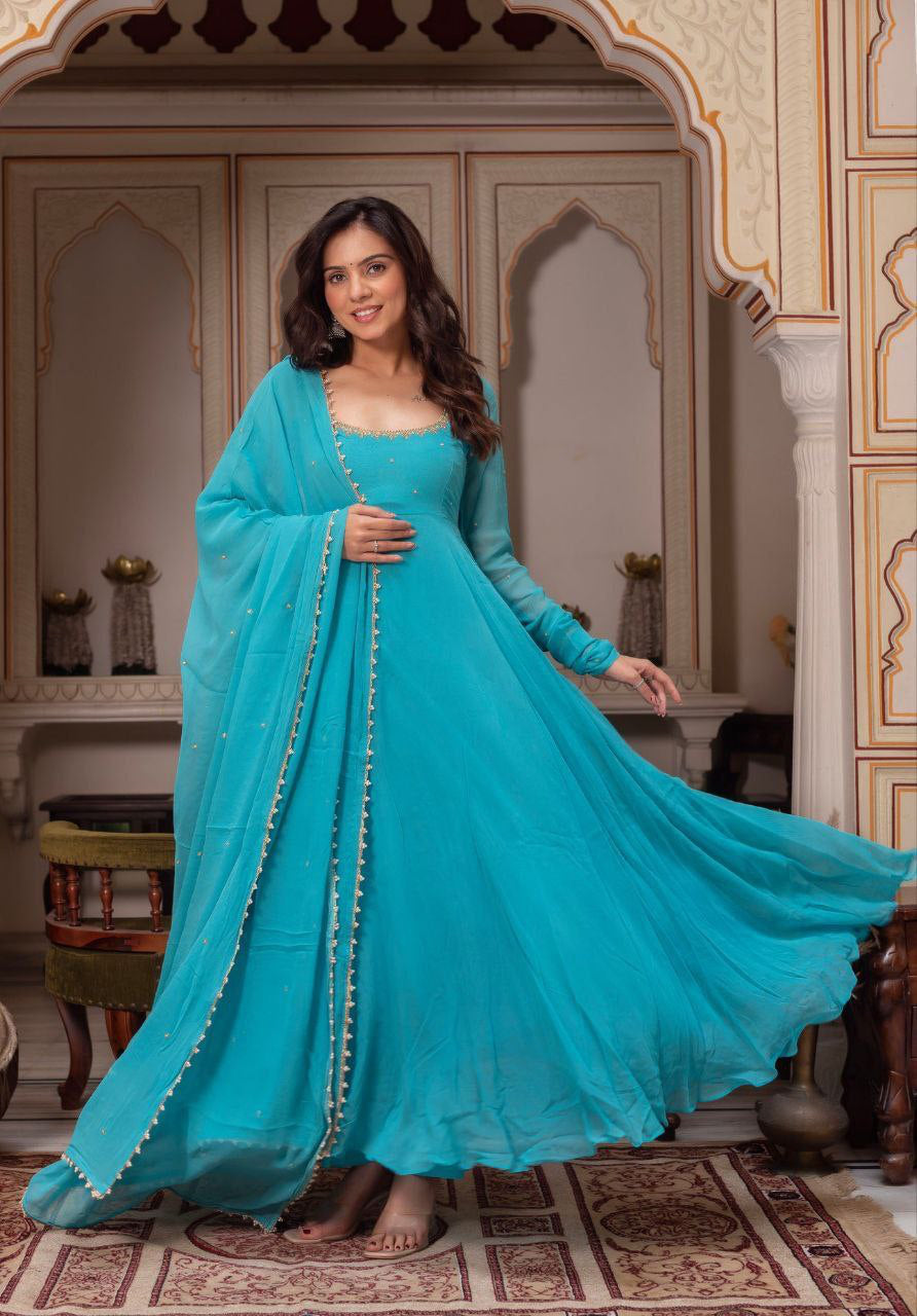 Anarkali Collection "Bhoomi" - Bleu turquoise