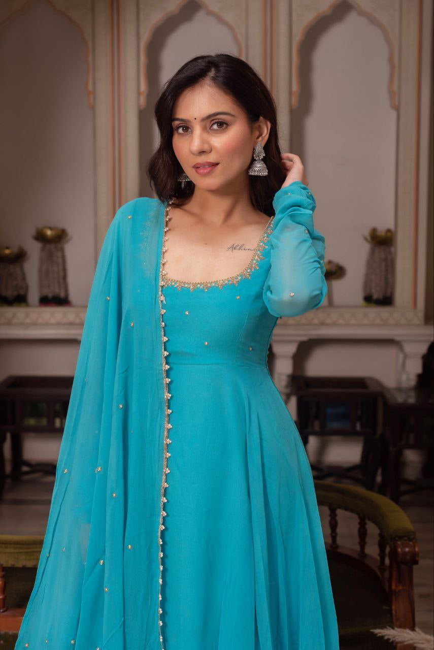 Anarkali Collection "Bhoomi" - Bleu turquoise