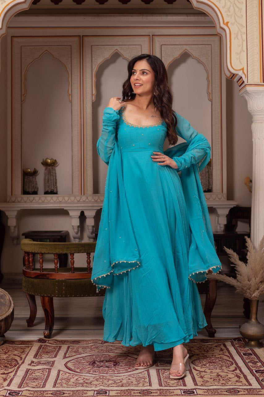 Anarkali Collection "Bhoomi" - Bleu turquoise