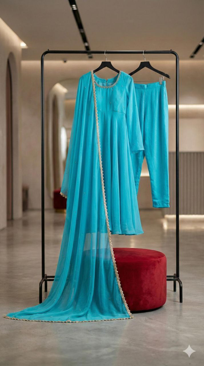 Anarkali Collection "Bhoomi" - Bleu turquoise