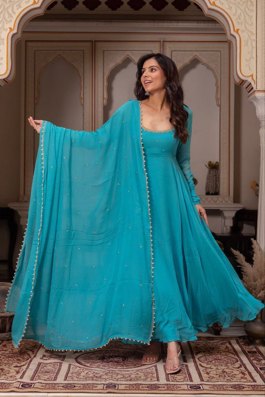 Anarkali Collection "Bhoomi" - Bleu turquoise