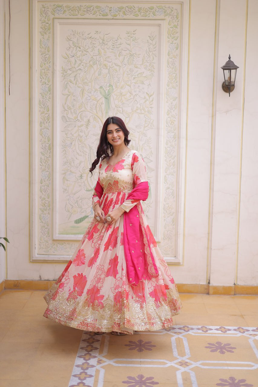 Anarkali Collection "Priya" - Beige/crème