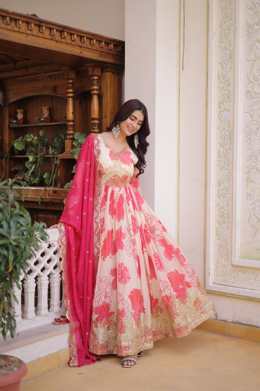 Anarkali Collection "Priya" - Beige/crème