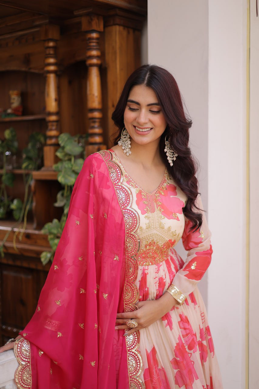 Anarkali Collection "Priya" - Beige/crème