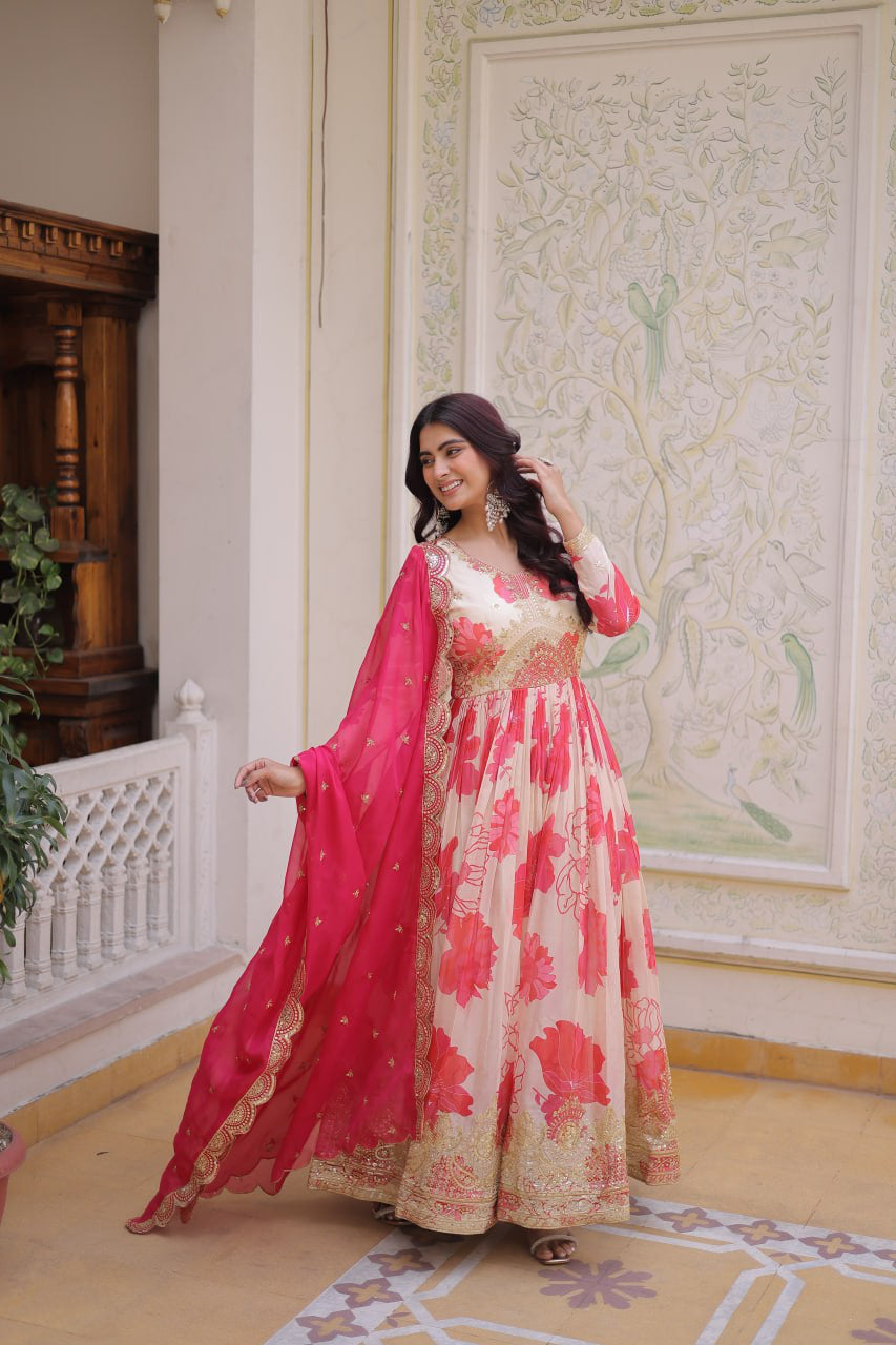 Anarkali Collection "Priya" - Beige/crème