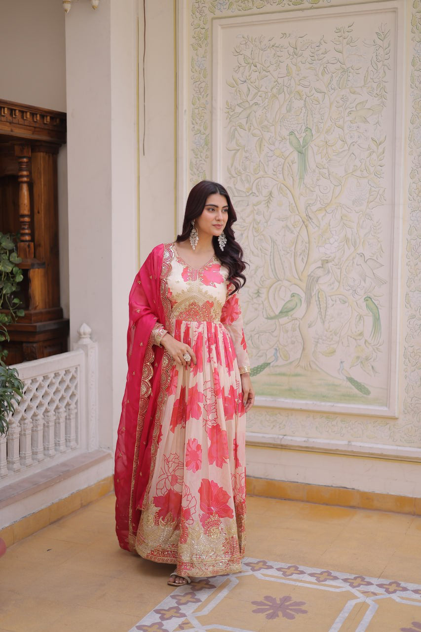 Anarkali Collection "Priya" - Beige/crème