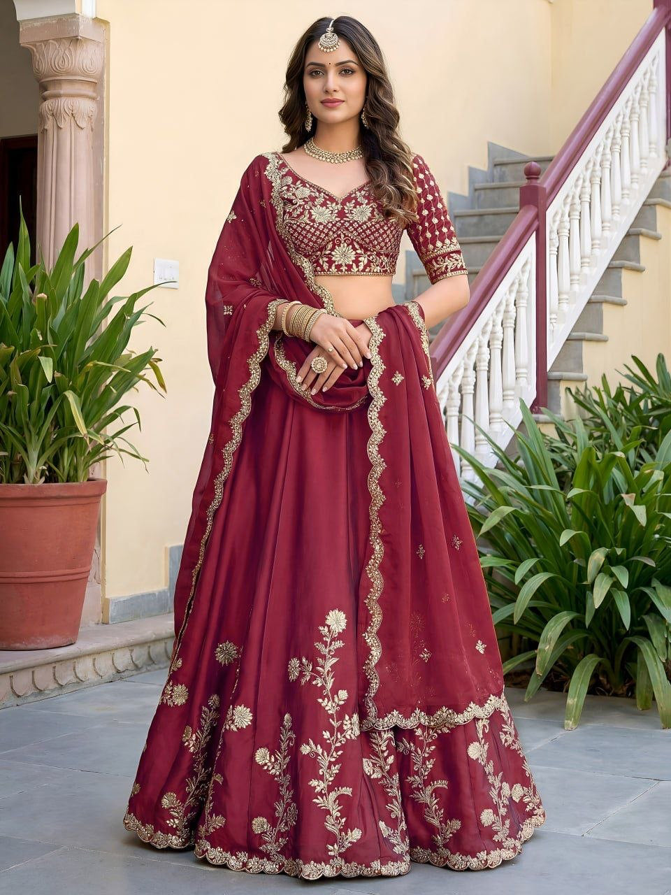 Lehenga collection "Dipriya" - Bordeaux