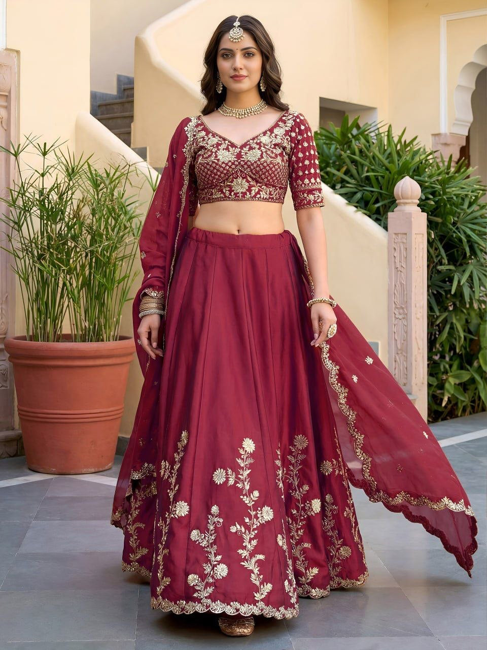 Lehenga collection "Dipriya" - Bordeaux