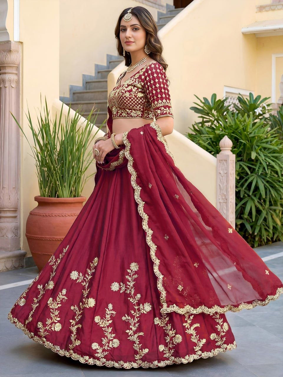 Lehenga collection "Dipriya" - Bordeaux