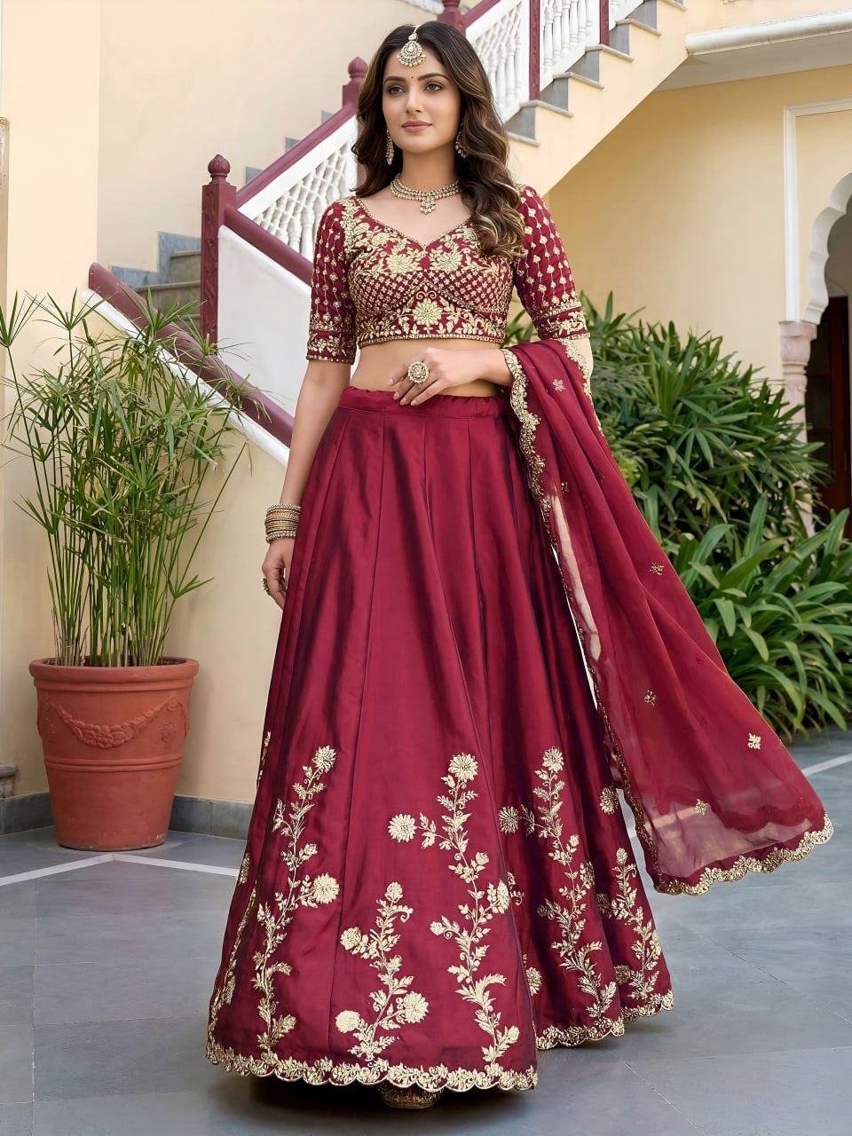 Lehenga collection "Dipriya" - Bordeaux