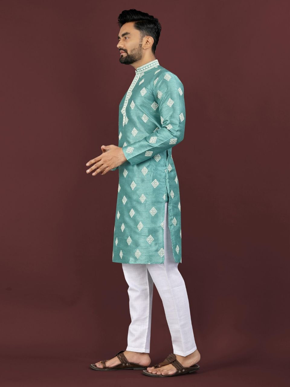 Kurta "Déva" - Bleu turquoise