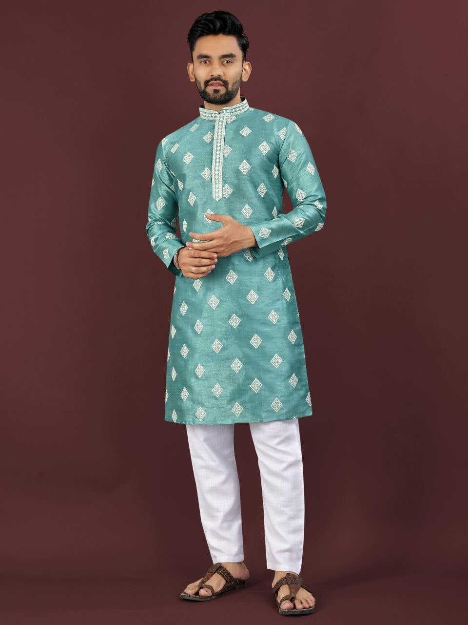 Kurta "Déva" - Bleu turquoise