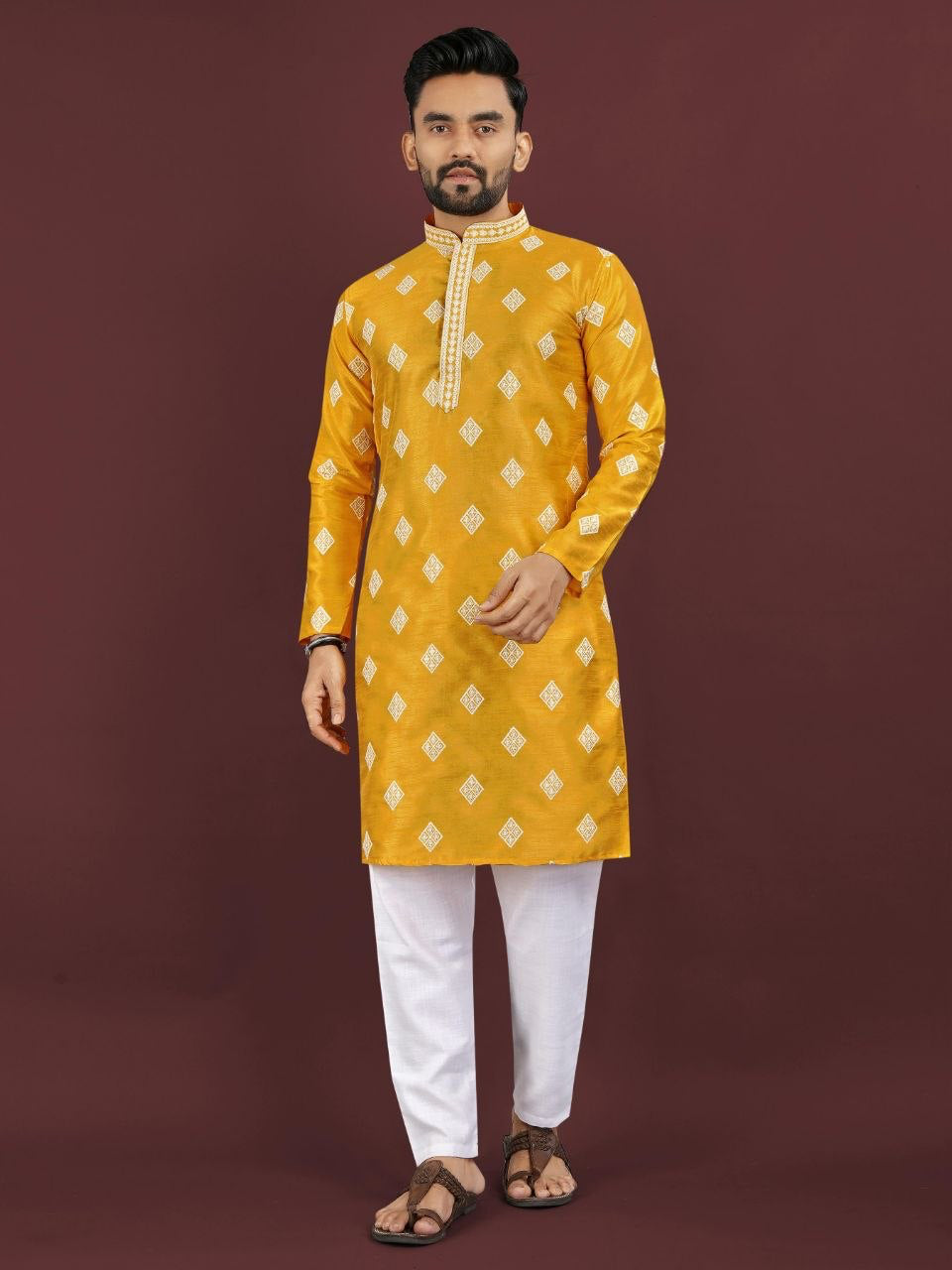 Kurta "Déva" - Jaune moutarde