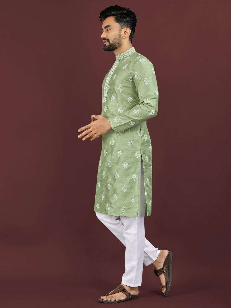 Kurta "Déva" - Vert sauge