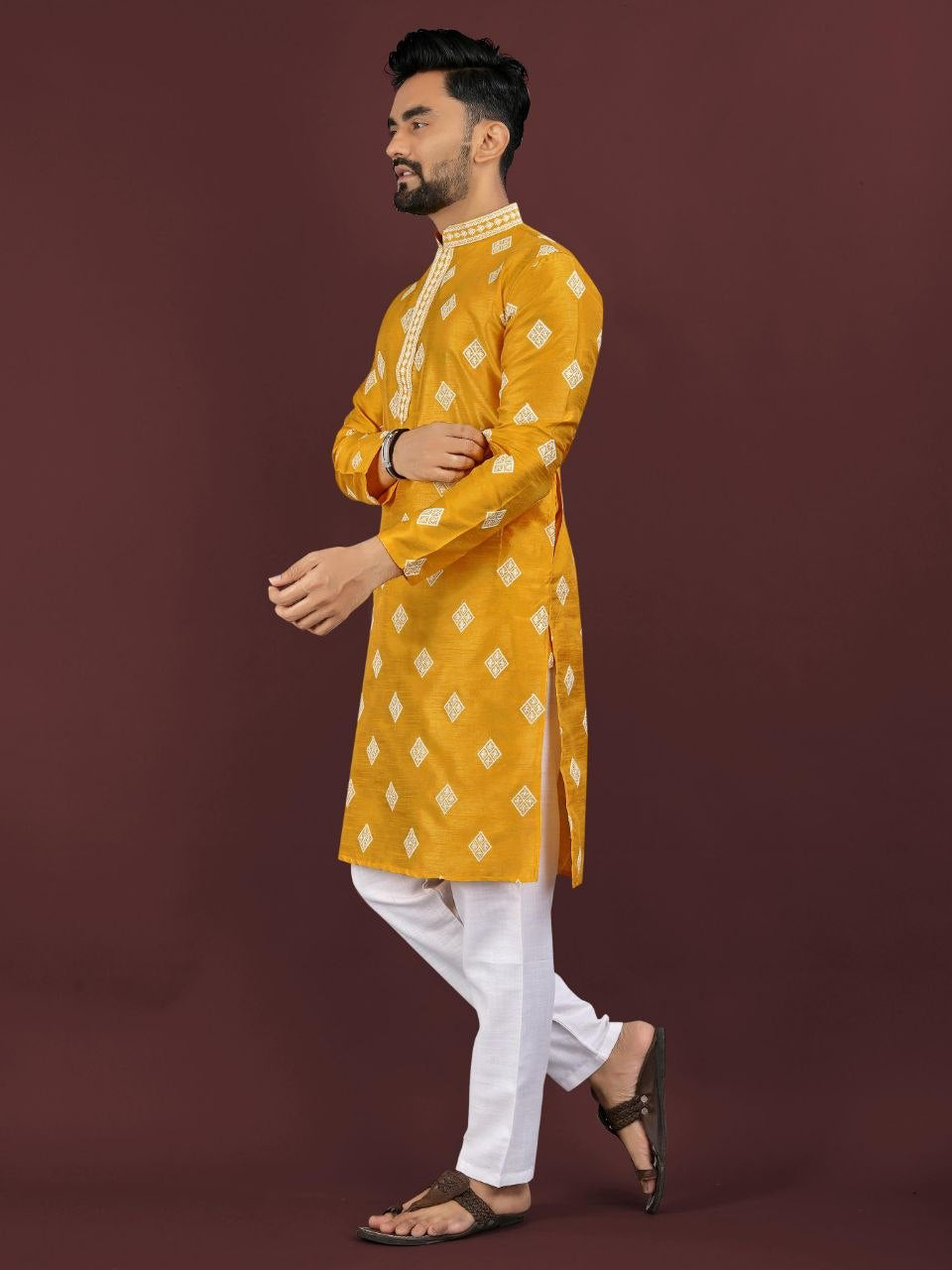Kurta "Déva" - Jaune moutarde