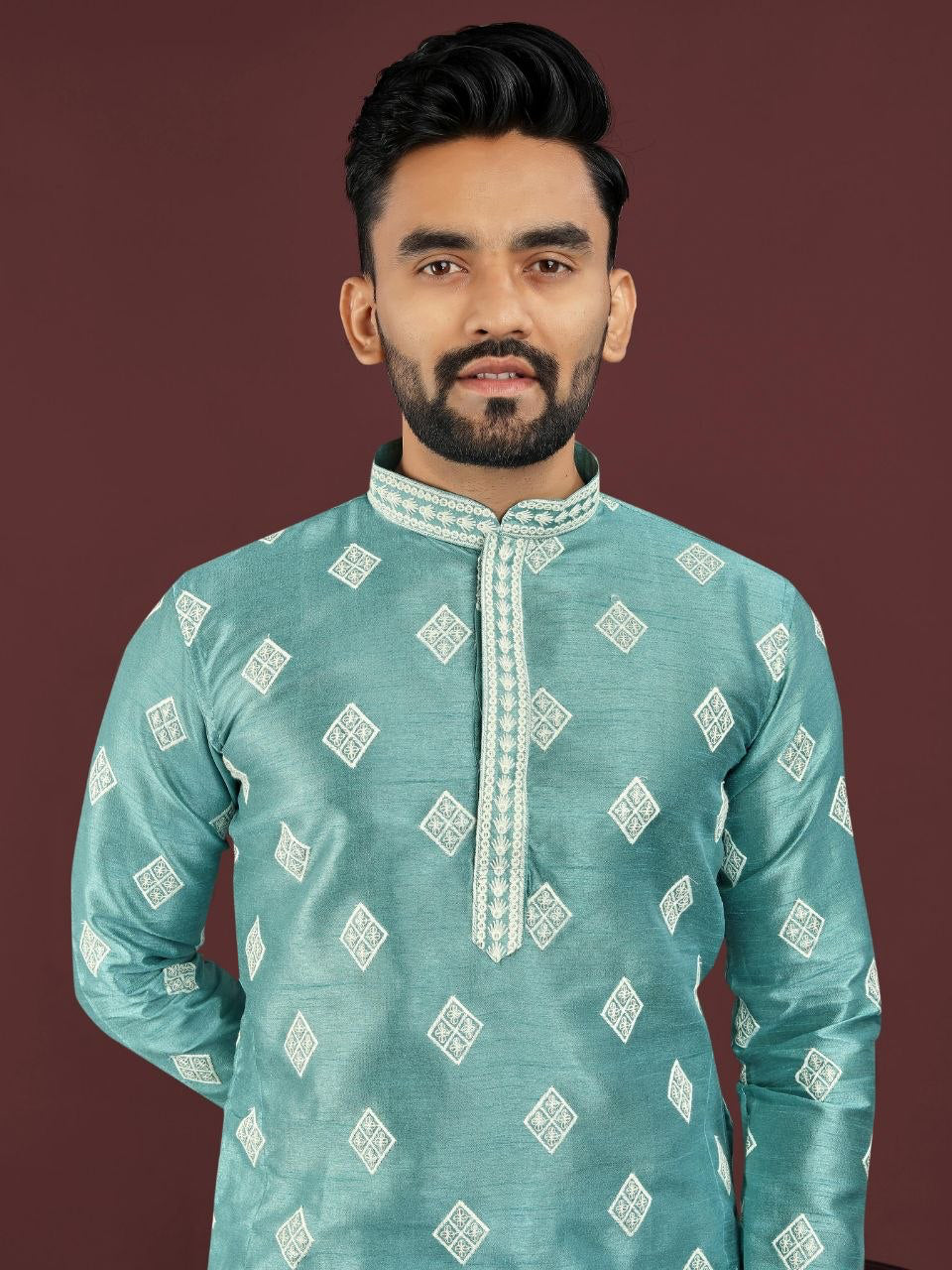 Kurta "Déva" - Bleu turquoise