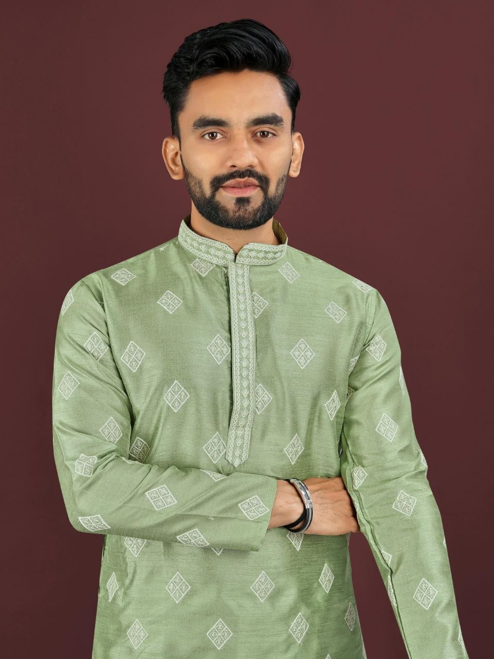 Kurta "Déva" - Vert sauge