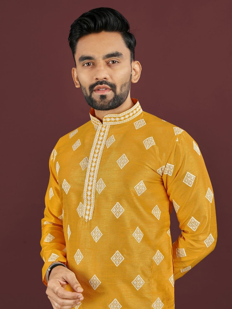 Kurta "Déva" - Jaune moutarde