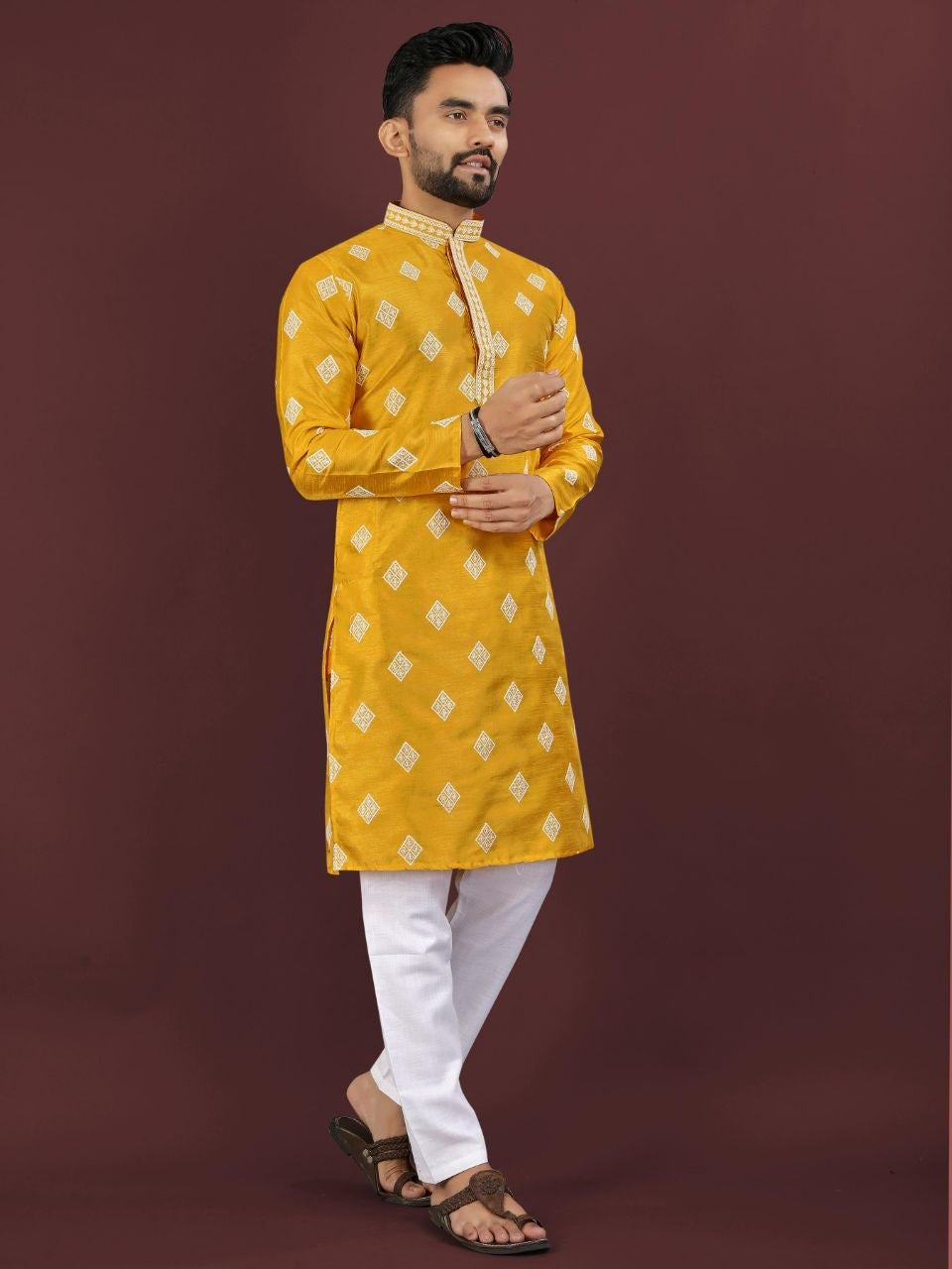 Kurta "Déva" - Jaune moutarde