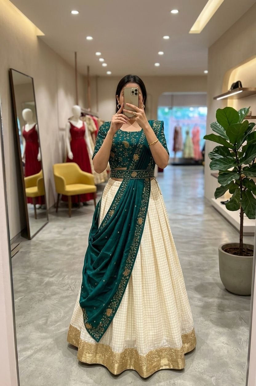 Lehenga collection "Kanakvalli" - Vert