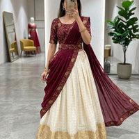 Lehenga collection "Kanakvalli" - Bordeaux