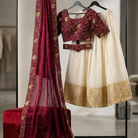 Lehenga collection "Kanakvalli" - Bordeaux