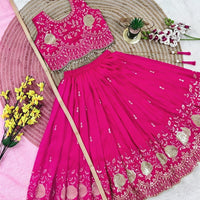 Lehenga Fille collection "Neha" - Rose fuschia