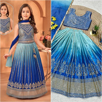 Lehenga Fille collection "Sounita" - Bleu