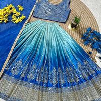 Lehenga Fille collection "Sounita" - Bleu
